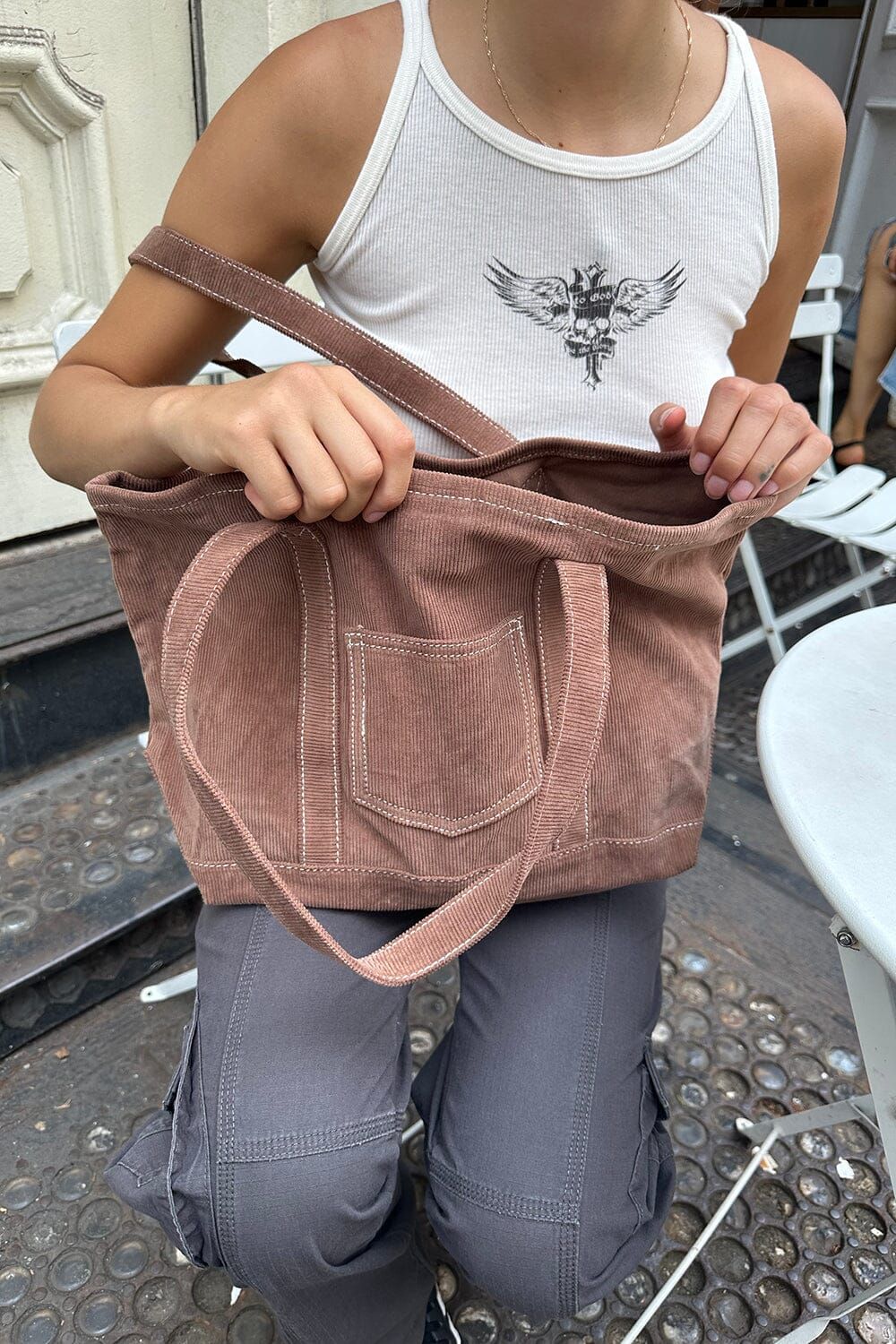 Corduroy Tote Bag sold by Brandy Melville product image thumbnail 2