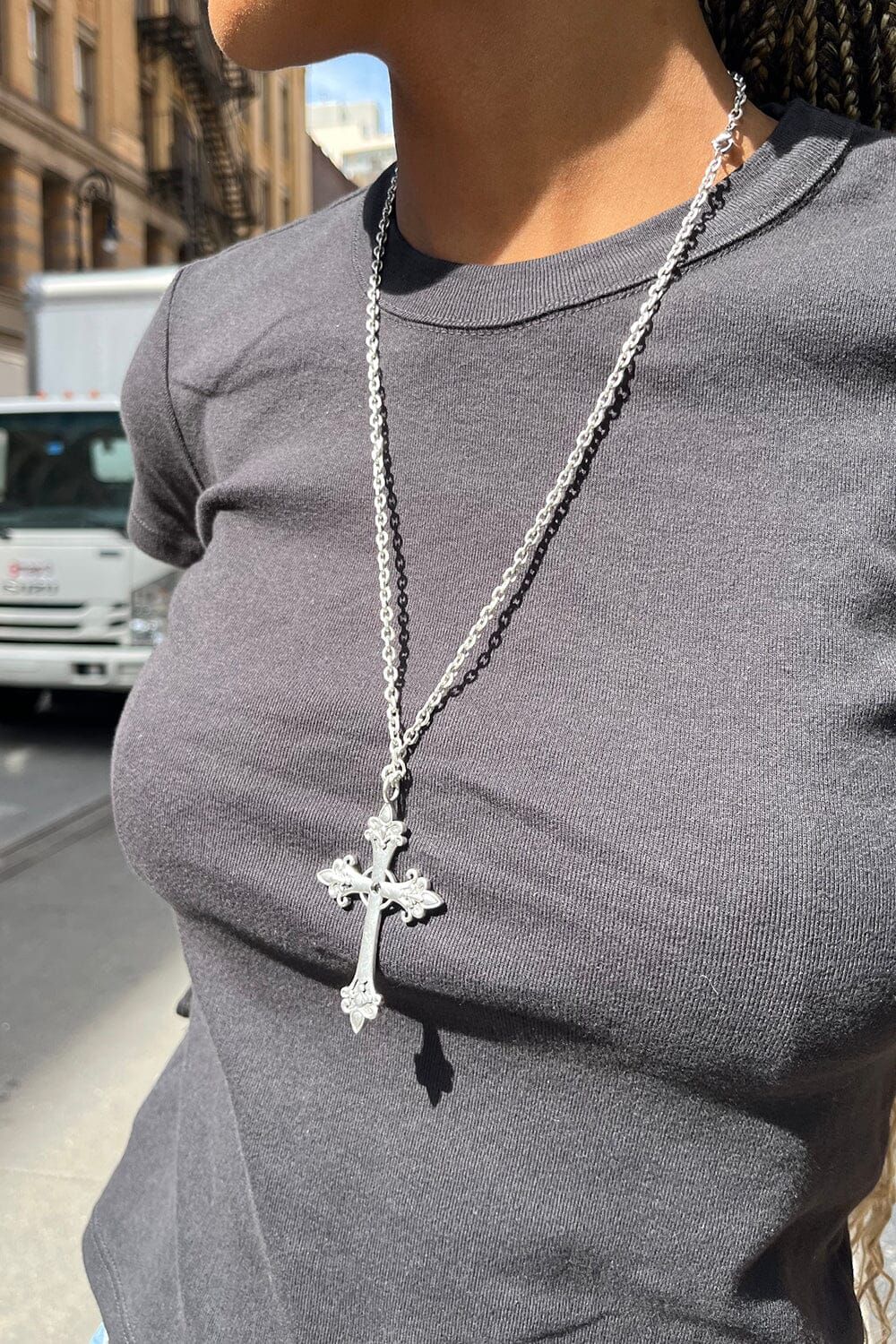 Chain Cross Necklace sold by Brandy Melville