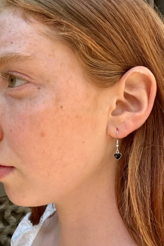 Enamel Heart Charm Earrings sold by Brandy Melville