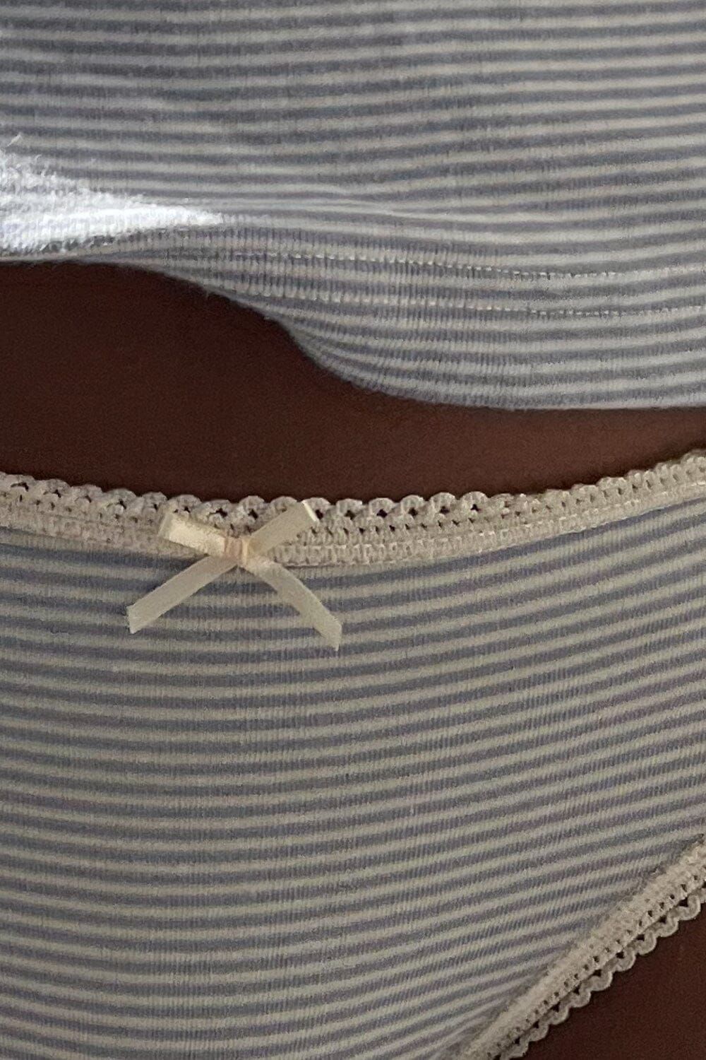 Stripe Scallop Bow Underwear sold by Brandy Melville