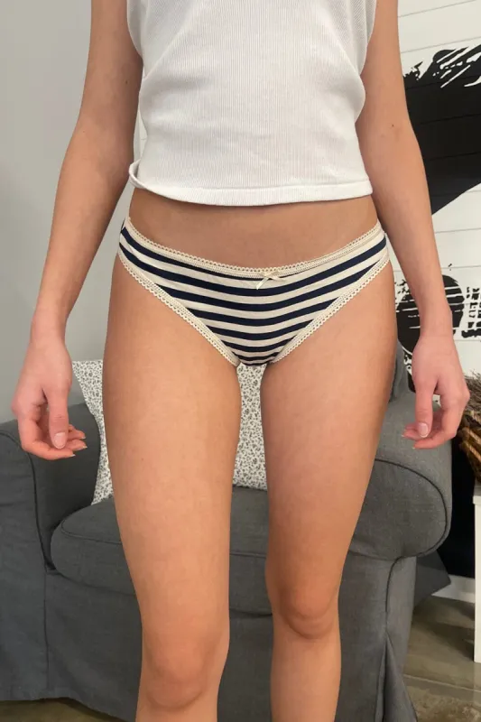 Stripe Scallop Bow Underwear sold by Brandy Melville
