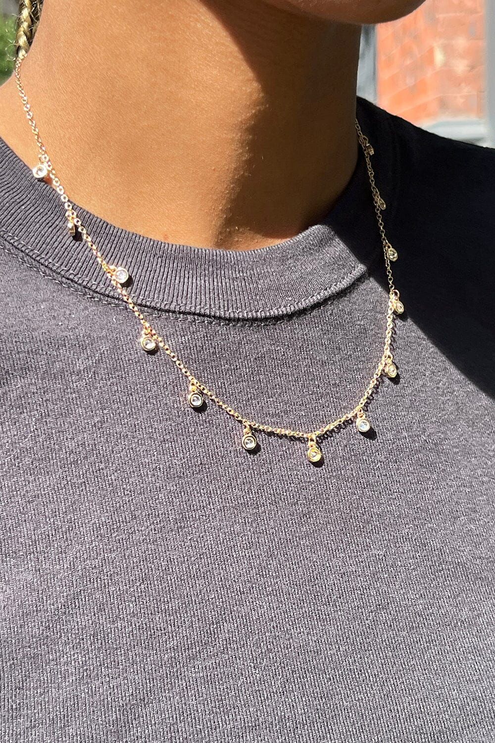 Rhinestone Necklace sold by Brandy Melville product image thumbnail 2