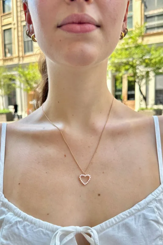 Pearl Heart Necklace sold by Brandy Melville