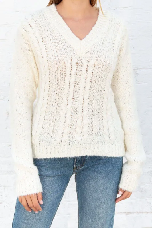Thea Cable Knit Sweater sold by Brandy Melville