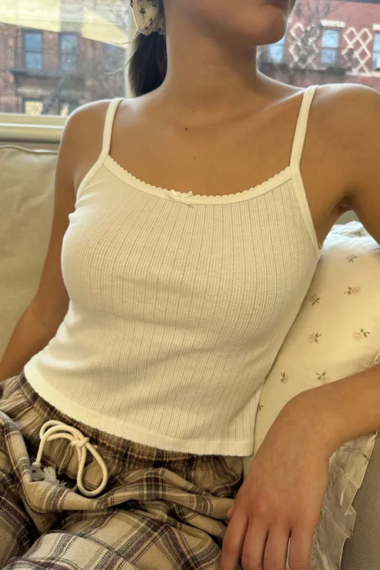 Belle Bow Lace Tank sold by Brandy Melville