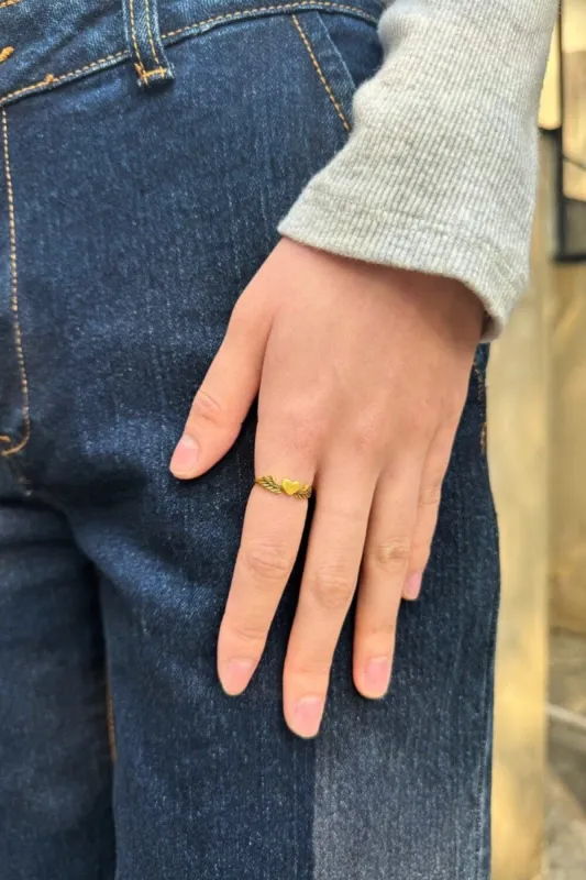 Heart Angel Wings Ring sold by Brandy Melville