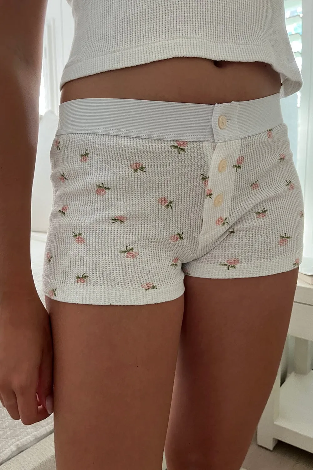 Floral Waffle Boy Short Underwear sold by Brandy Melville product image thumbnail 3