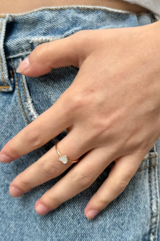 Enamel Heart Ring sold by Brandy Melville