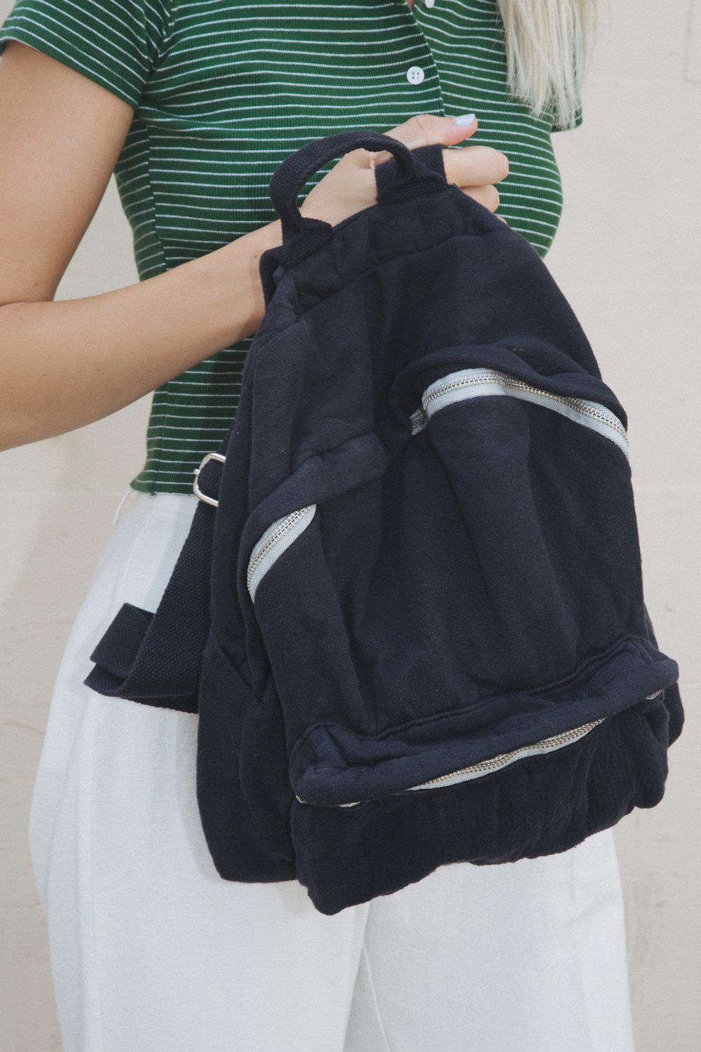 Deep Navy Blue Backpack sold by Brandy Melville