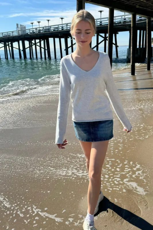 Andi V-Neck Cotton Sweater sold by Brandy Melville