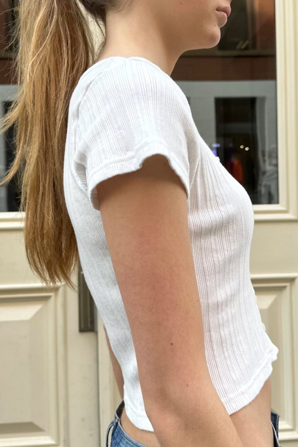Zelly Ribbed Crop Top sold by Brandy Melville product image thumbnail 2