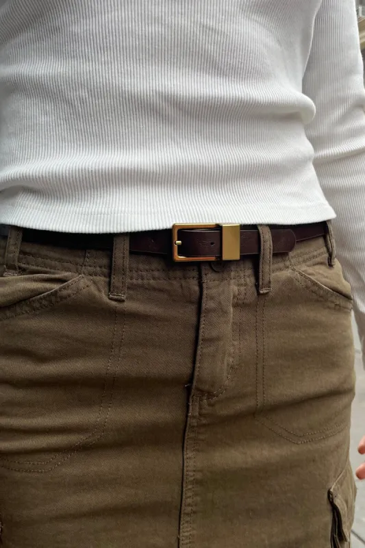 Thin Brown Faux Leather Belt sold by Brandy Melville
