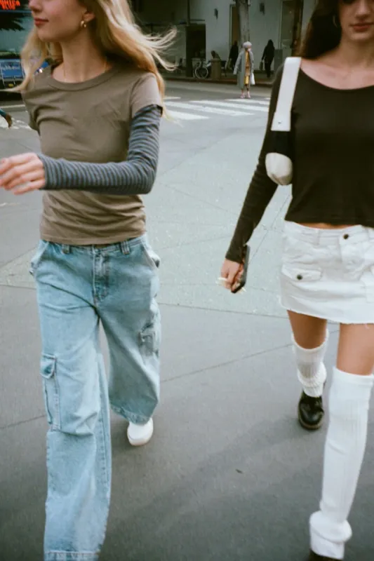 Tatum Light Wash Cargo Jeans sold by Brandy Melville