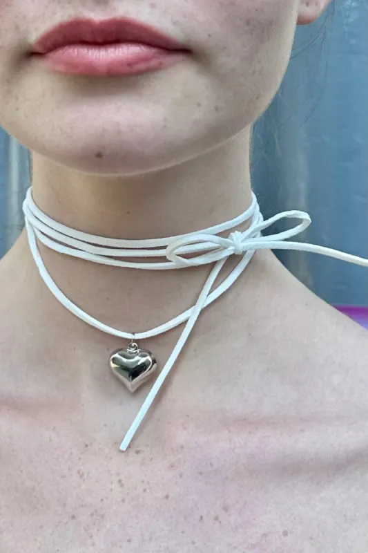 Mini Heart Rope Necklace sold by Brandy Melville