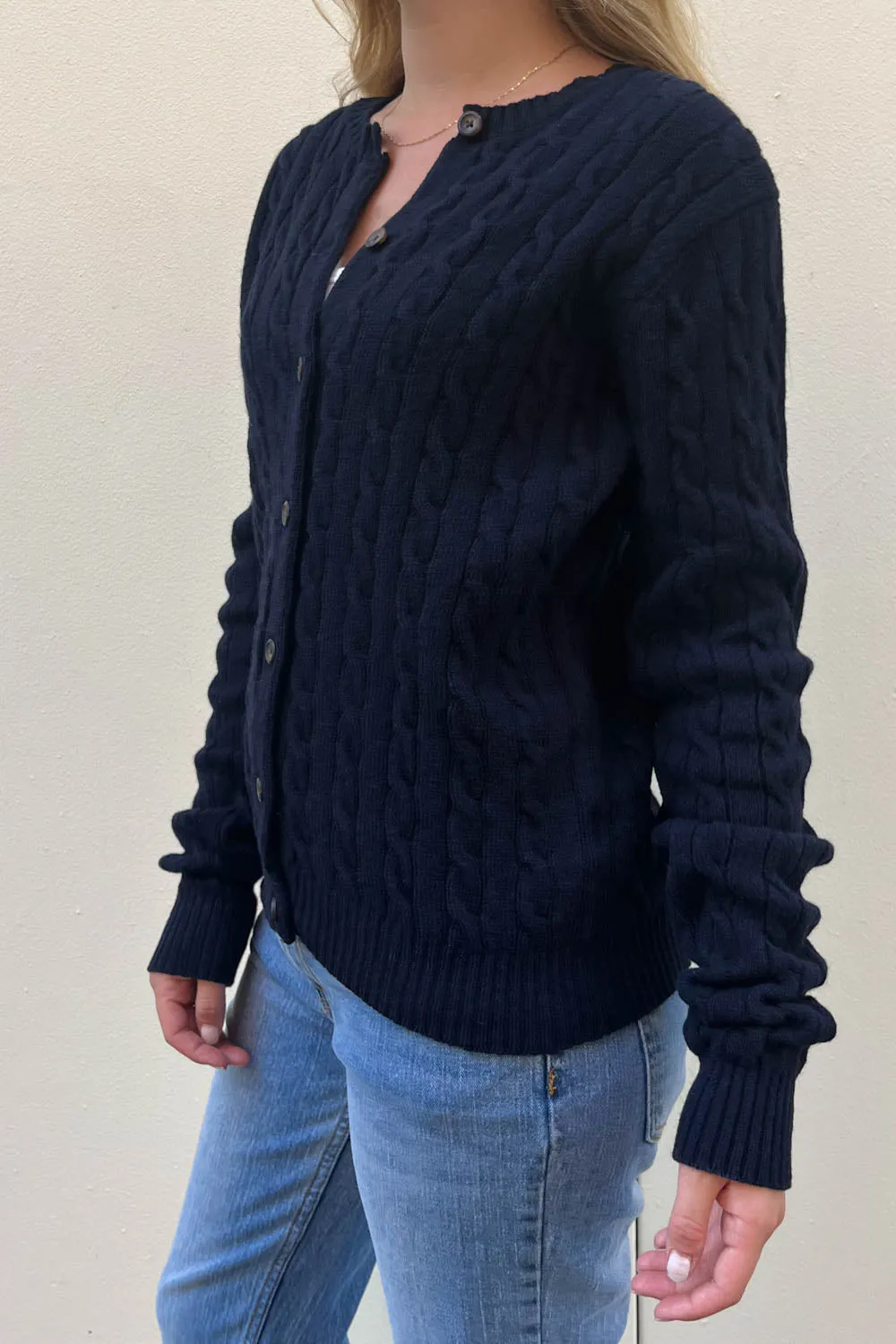 Olsen Wool Cable Knit Cardigan sold by Brandy Melville product image thumbnail 3