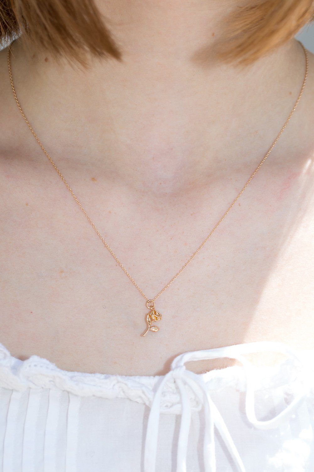 Rose Charm Necklace sold by Brandy Melville