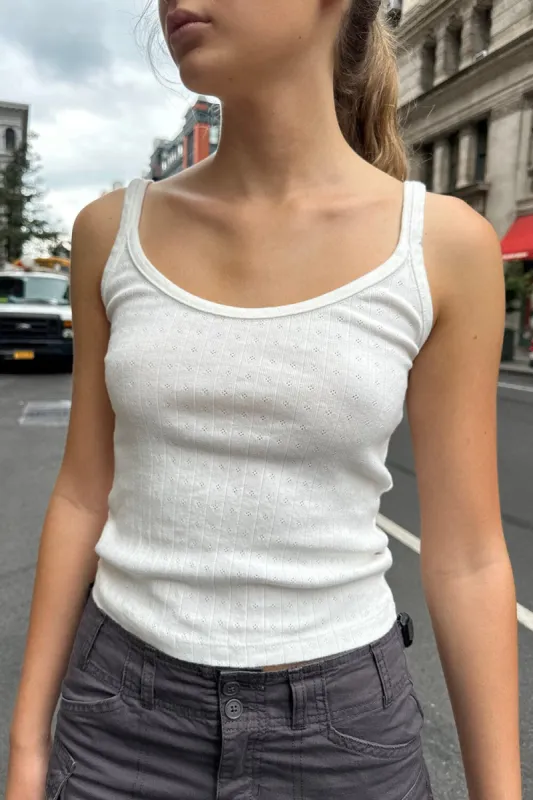 Beyonca Eyelet Tank sold by Brandy Melville