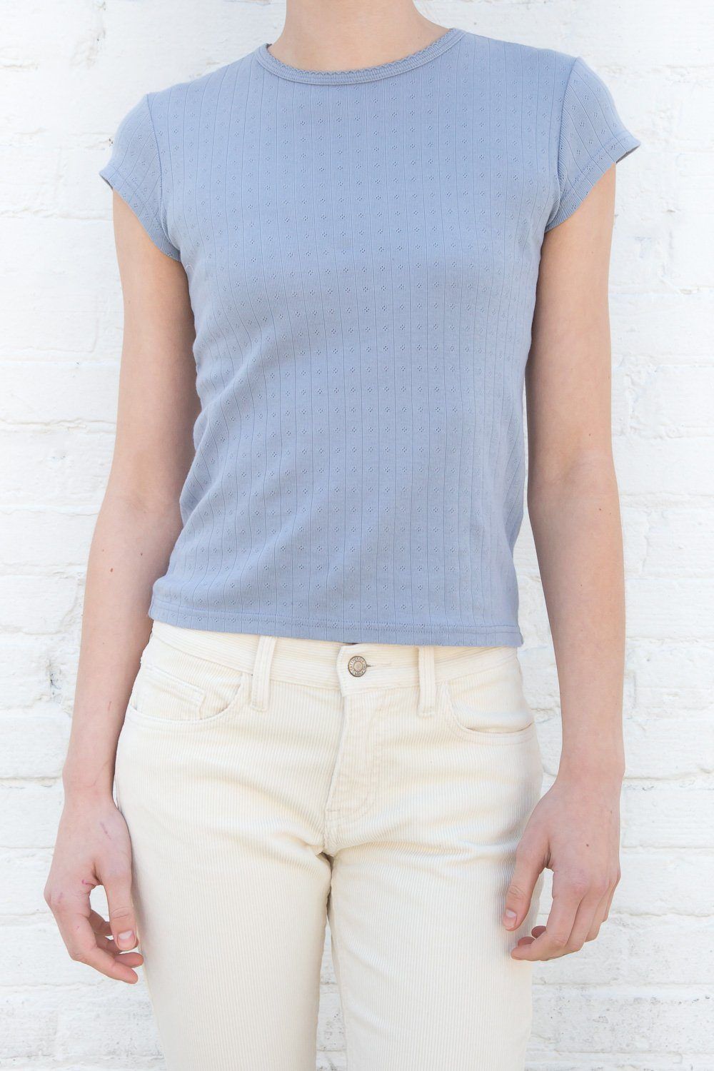 Hailie Eyelet Top sold by Brandy Melville