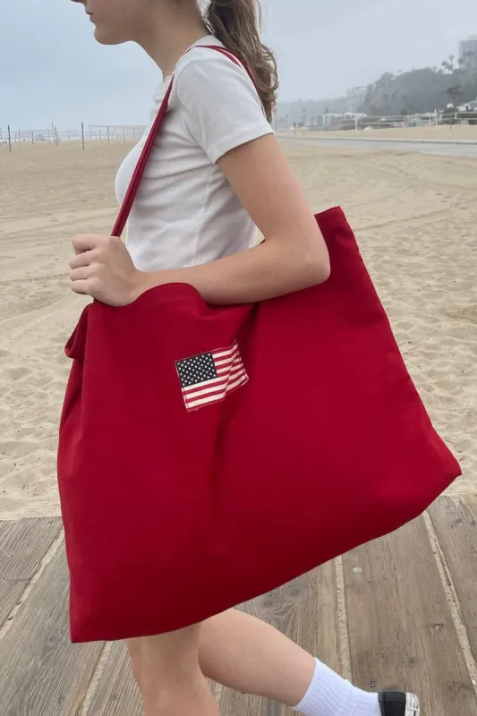 Red USA Tote Bag sold by Brandy Melville