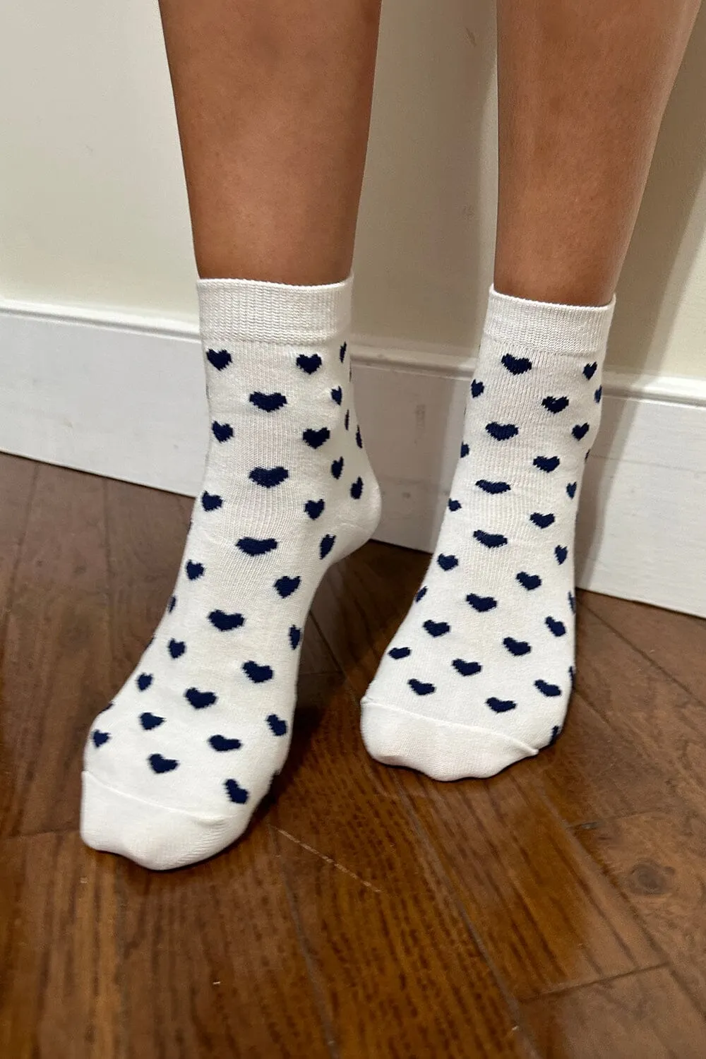 Navy Heart Socks sold by Brandy Melville product image thumbnail 3