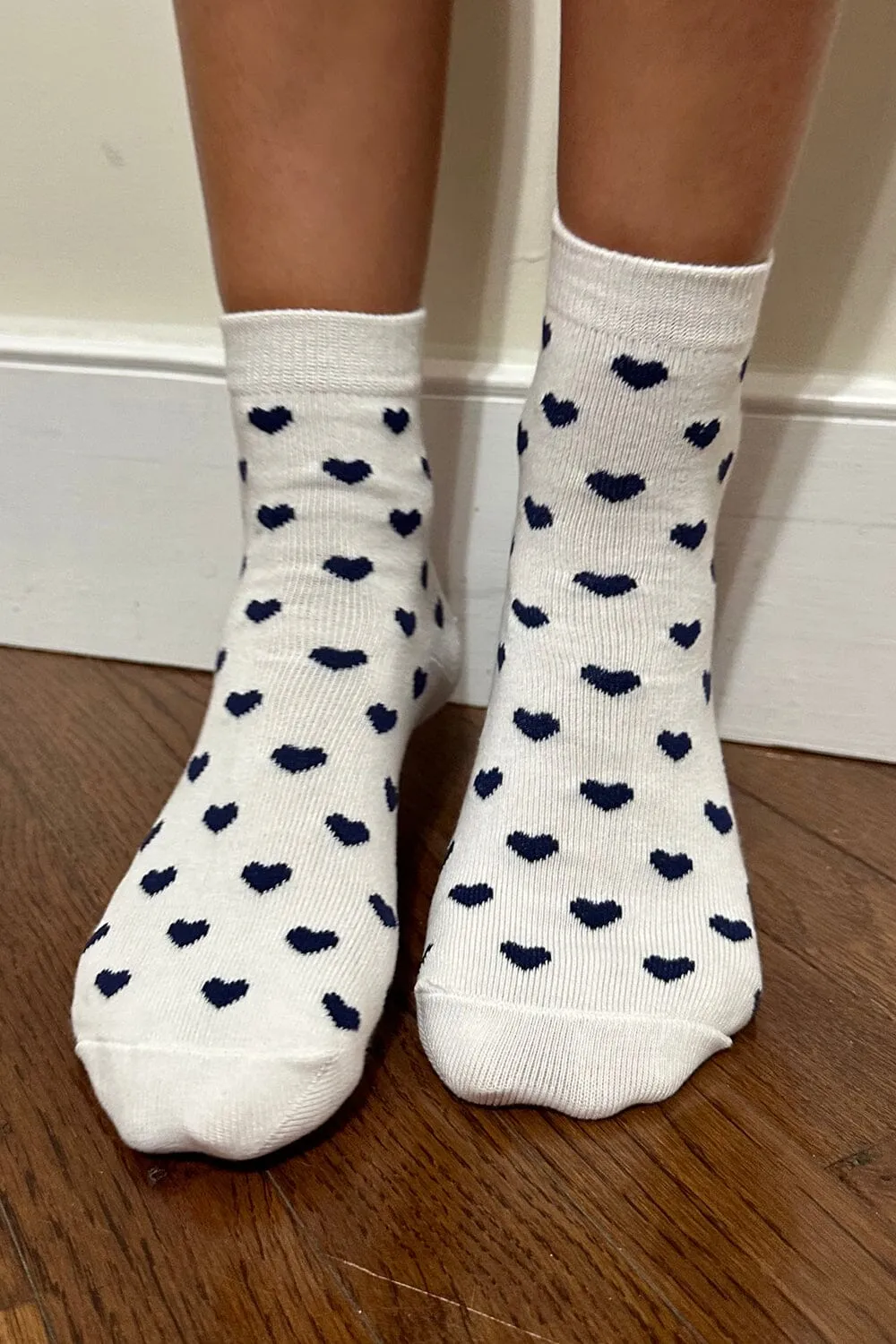 Navy Heart Socks sold by Brandy Melville product image thumbnail 2