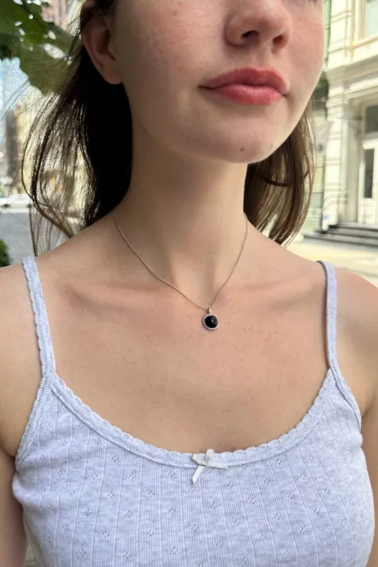 Silver Gem Charm Necklace sold by Brandy Melville