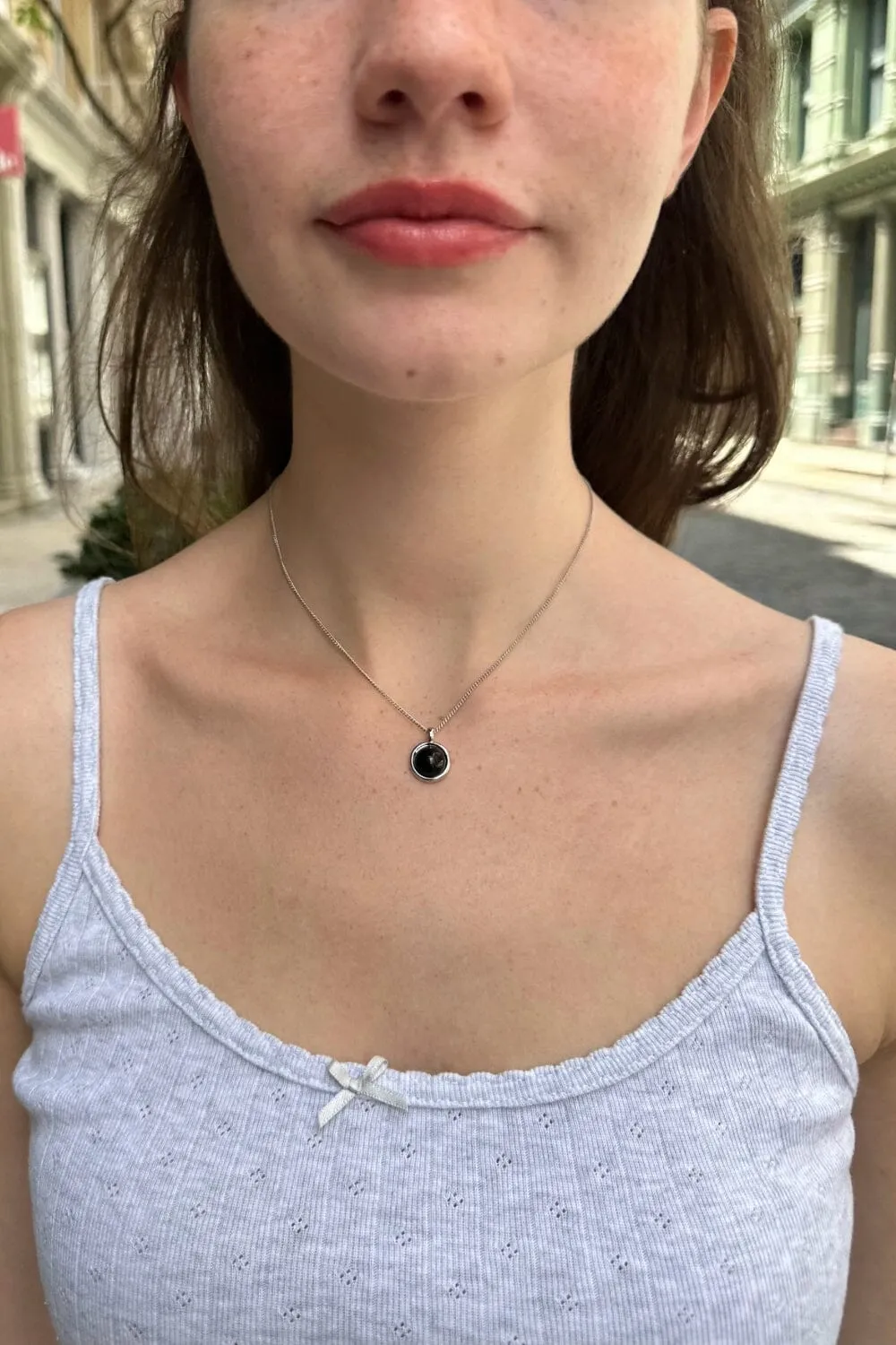 Silver Gem Charm Necklace sold by Brandy Melville product image thumbnail 2