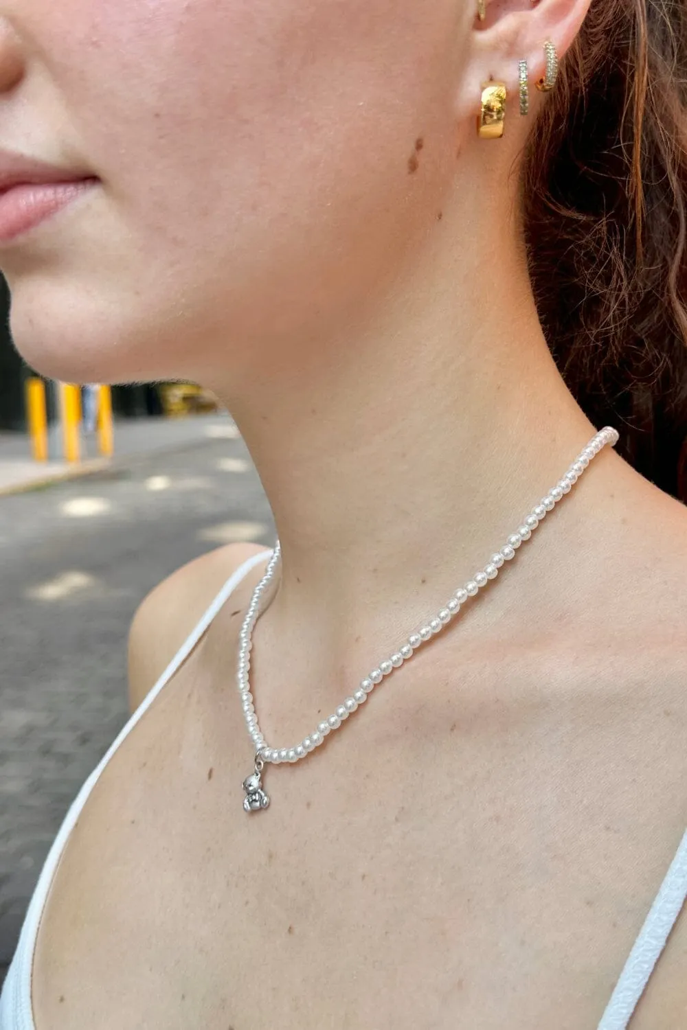 Pearl Teddy Necklace sold by Brandy Melville product image thumbnail 2