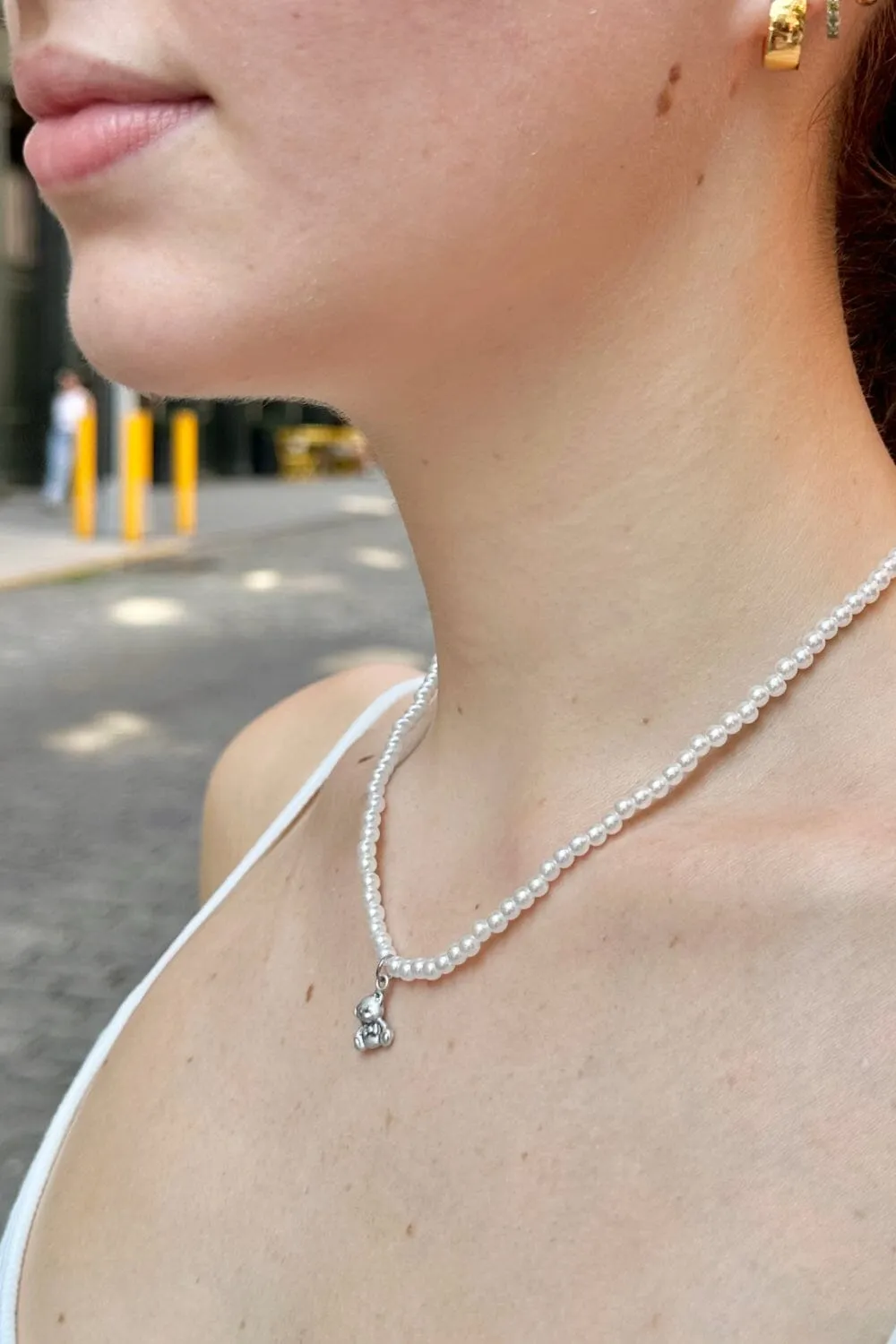 Pearl Teddy Necklace sold by Brandy Melville product image thumbnail 3