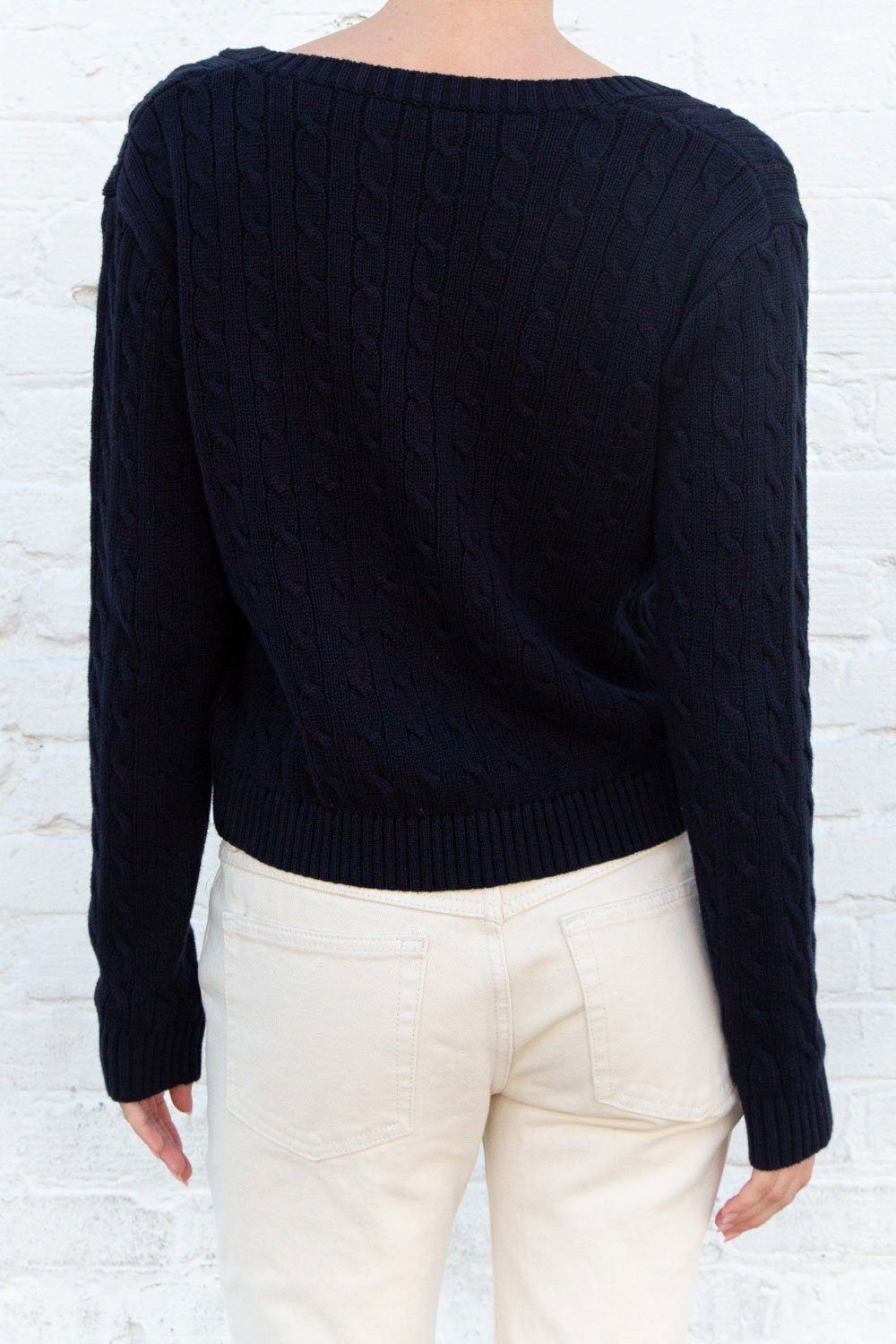 Leigh Cotton Cable Knit Sweater sold by Brandy Melville product image thumbnail 3