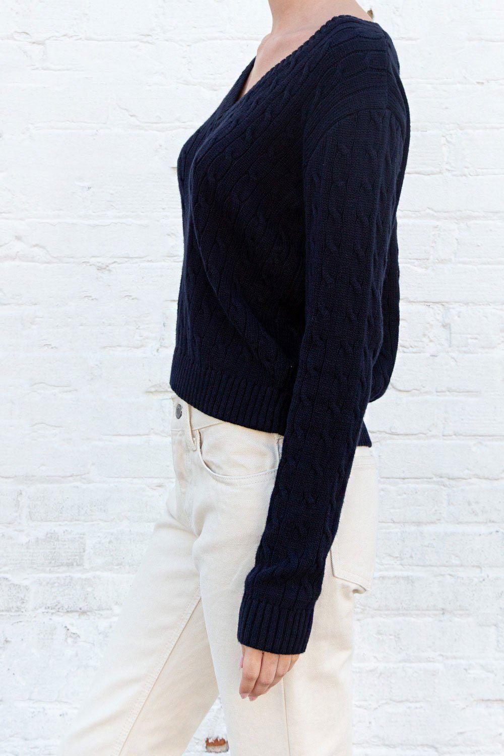 Leigh Cotton Cable Knit Sweater sold by Brandy Melville product image thumbnail 2
