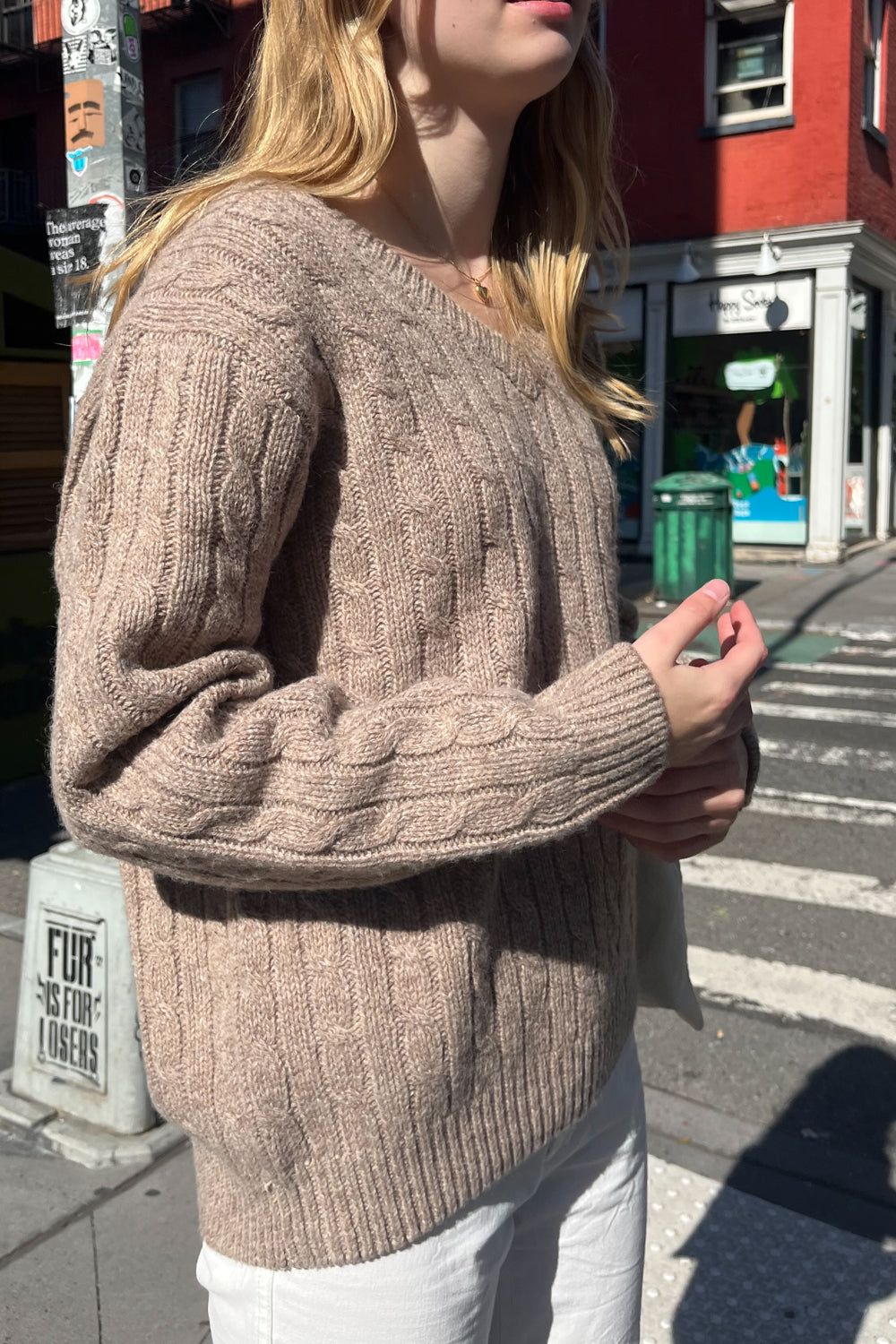 Nikki Heavy Wool Cable Knit Sweater sold by Brandy Melville product image thumbnail 5