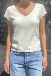 Amy Scallop Trim Top sold by Brandy Melville