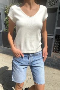 Amy Scallop Trim Top sold by Brandy Melville
