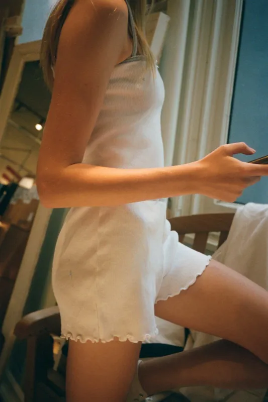 Emery Ruffle Sweatshorts sold by Brandy Melville