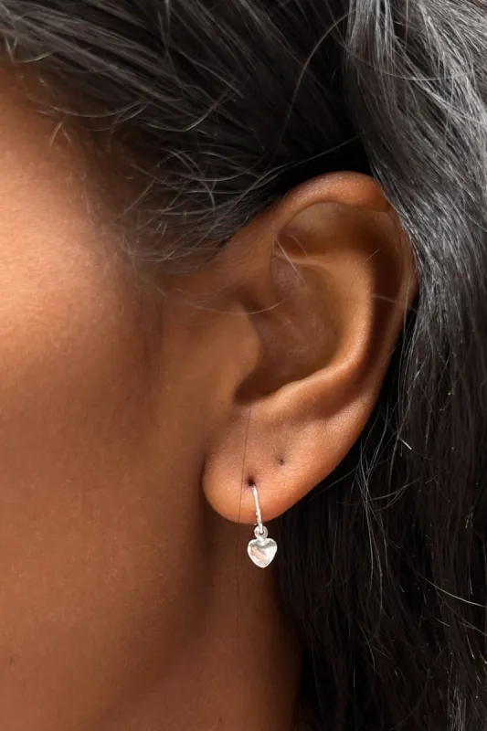 Sterling Silver Heart Charm Earrings made by Brandy Melville