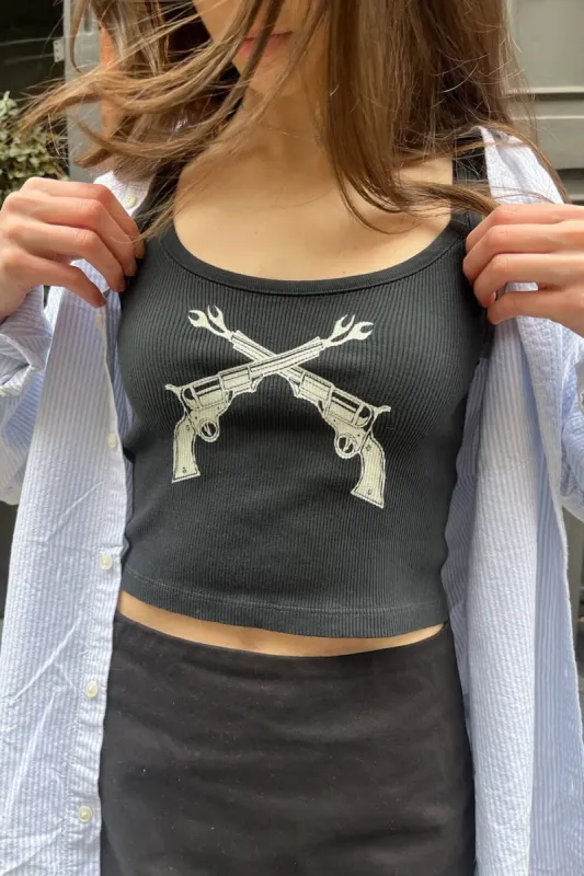 Beyonca Guns Tank sold by Brandy Melville