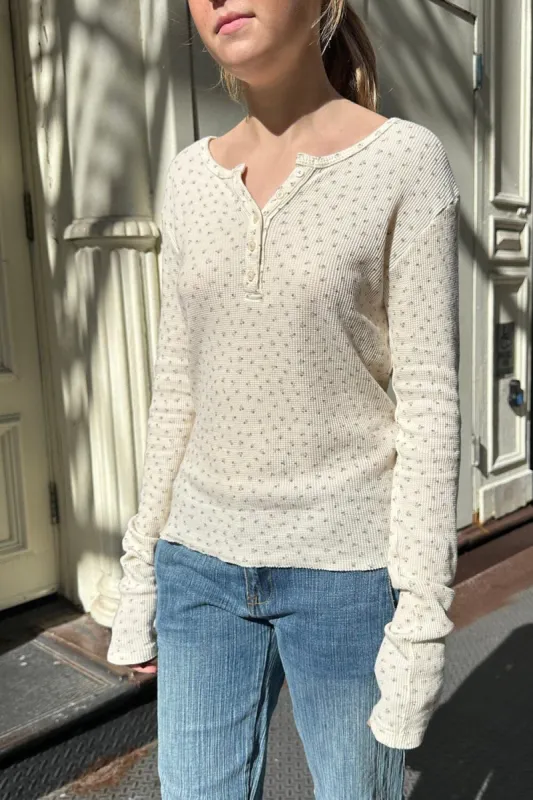 Ahern Floral Thermal Top sold by Brandy Melville
