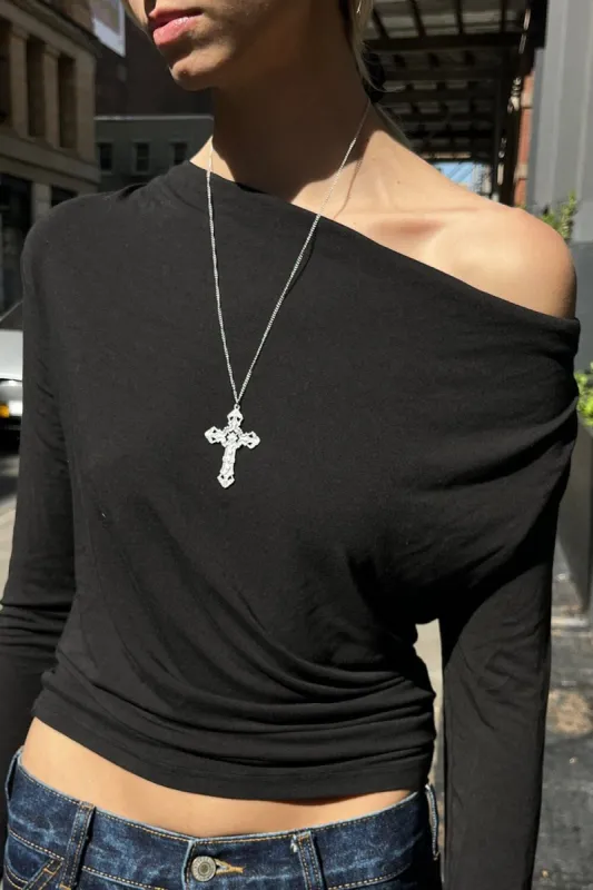 Cross Necklace sold by Brandy Melville