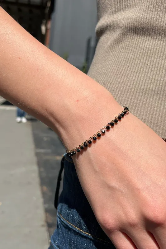 Black Bead Chain Bracelet sold by Brandy Melville