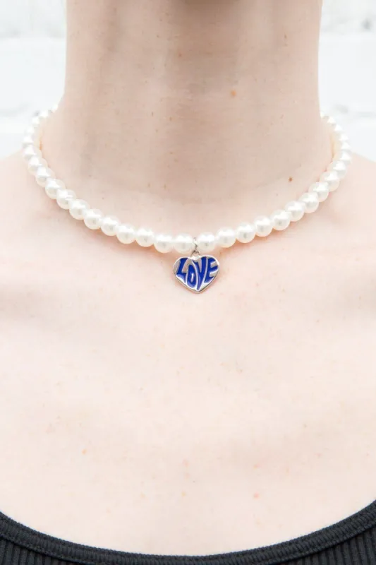 Faux Pearl Love Choker sold by Brandy Melville