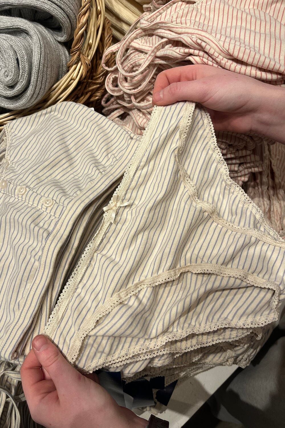 Stripe Scallop Bow Underwear sold by Brandy Melville