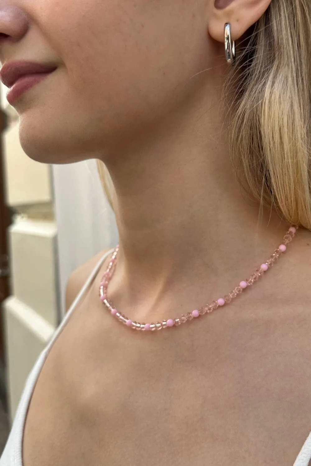 Sheer and Pink Necklace sold by Brandy Melville product image thumbnail 2