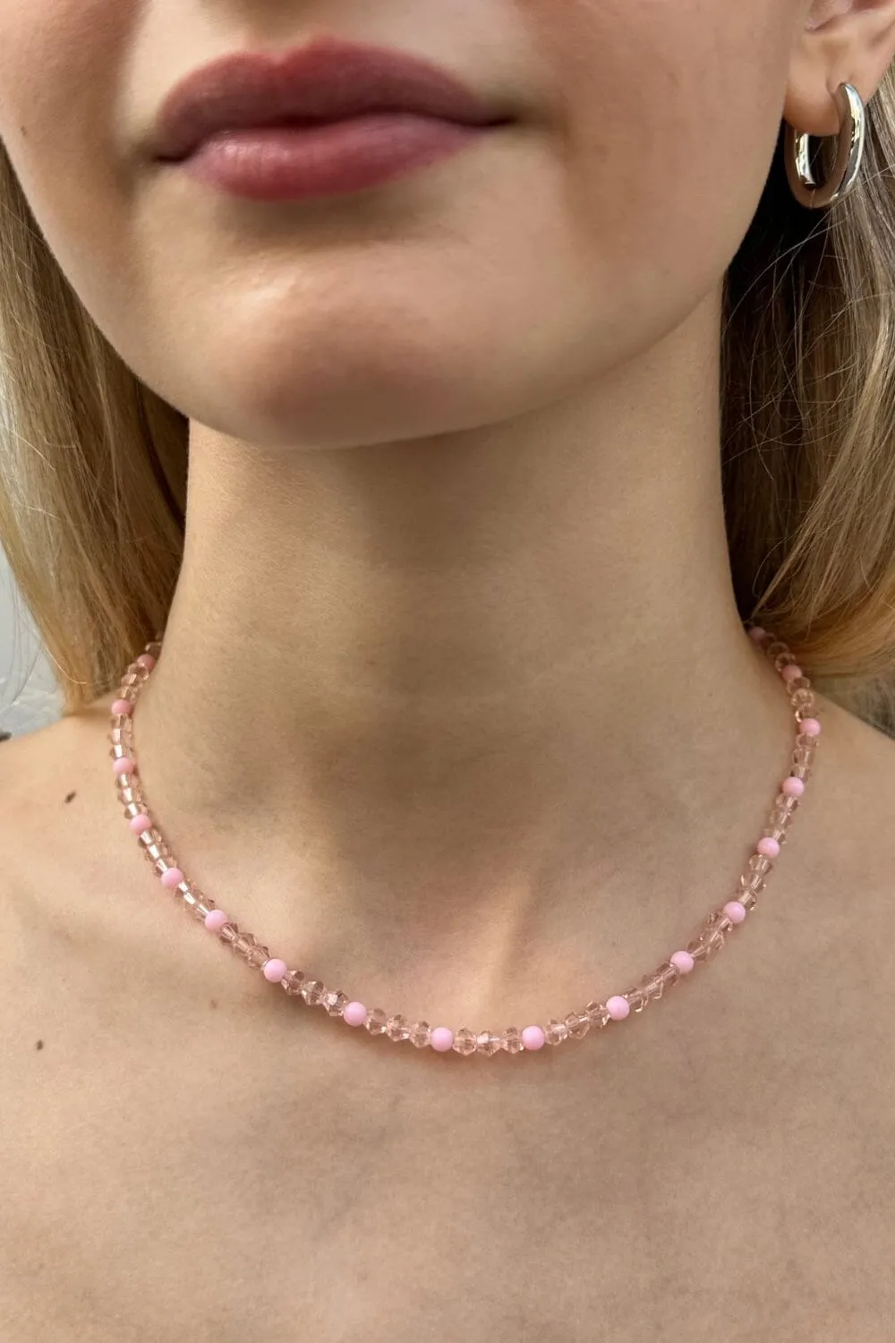Sheer and Pink Necklace sold by Brandy Melville