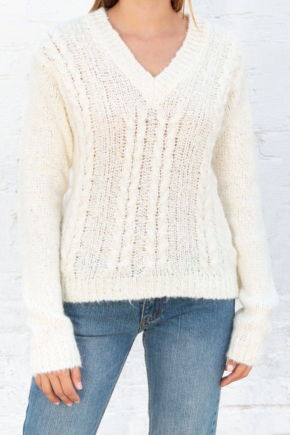 Thea Cable Knit Sweater sold by Brandy Melville