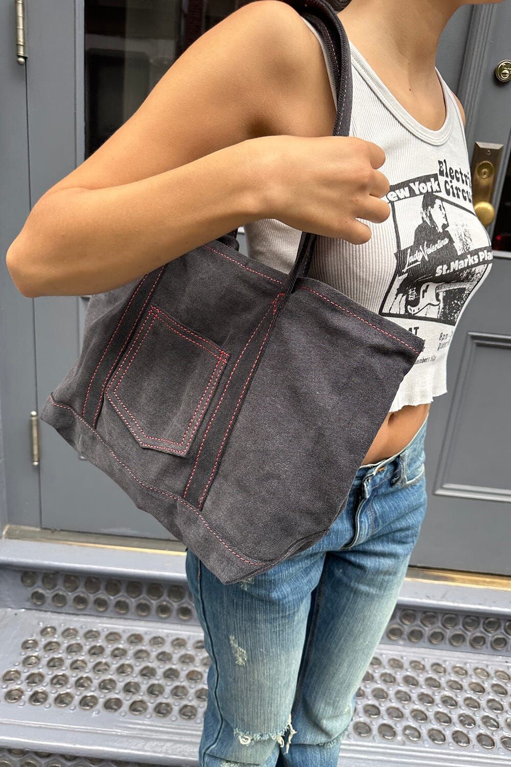 Denim Tote Bag sold by Brandy Melville product image thumbnail 3