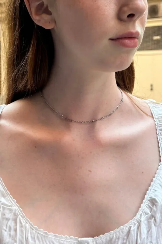 Double Chain Silver Necklace sold by Brandy Melville