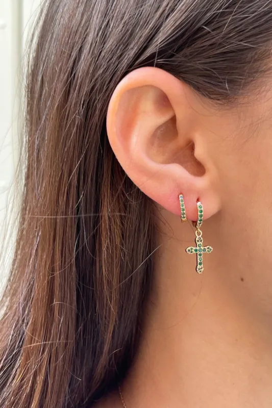 Cross Hoop Earring Set made by Brandy Melville