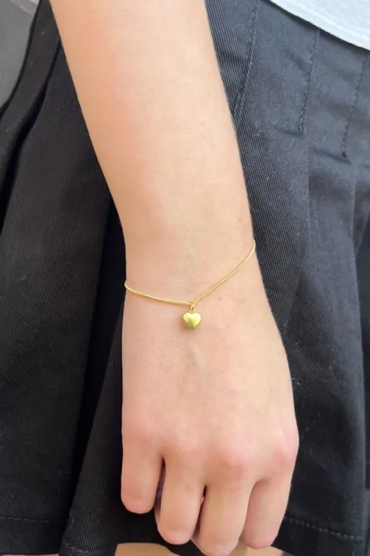 Copper Heart Charm Bracelet sold by Brandy Melville