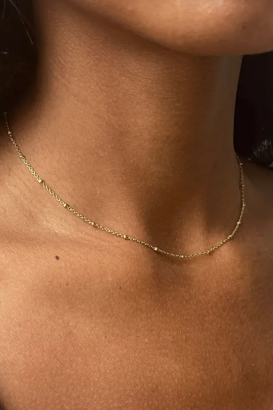 Copper Beaded Chain Necklace sold by Brandy Melville